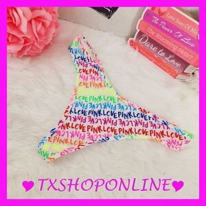 ❣️👙{ Victoria's Secret} By PINK multicolor rainbow cotton panty👙❣️ NWT